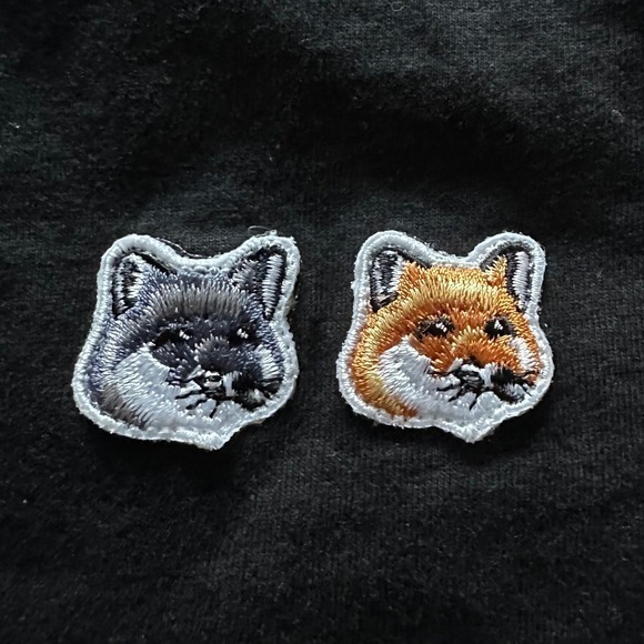 Maison Kitsuné Double Embroidered Fox Head Patch T-Shirt Black Size M Authentic